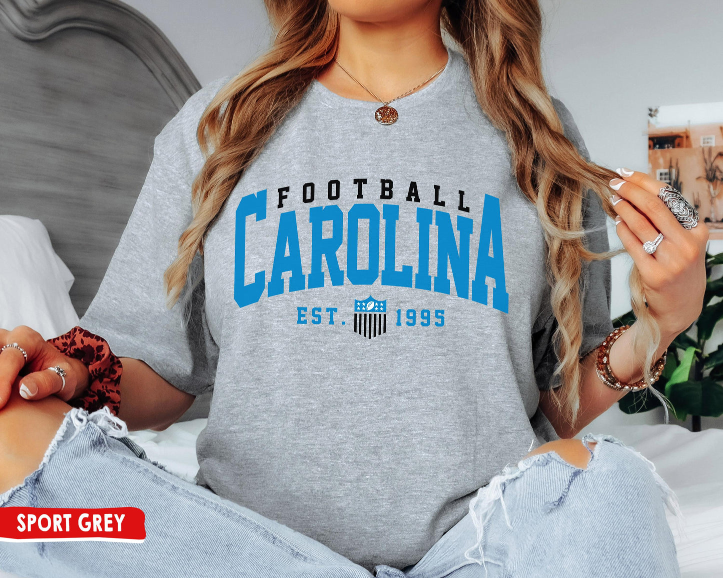 Carolina Panthers Football Crewneck Sweatshirt, Perfect For Sunday Fans