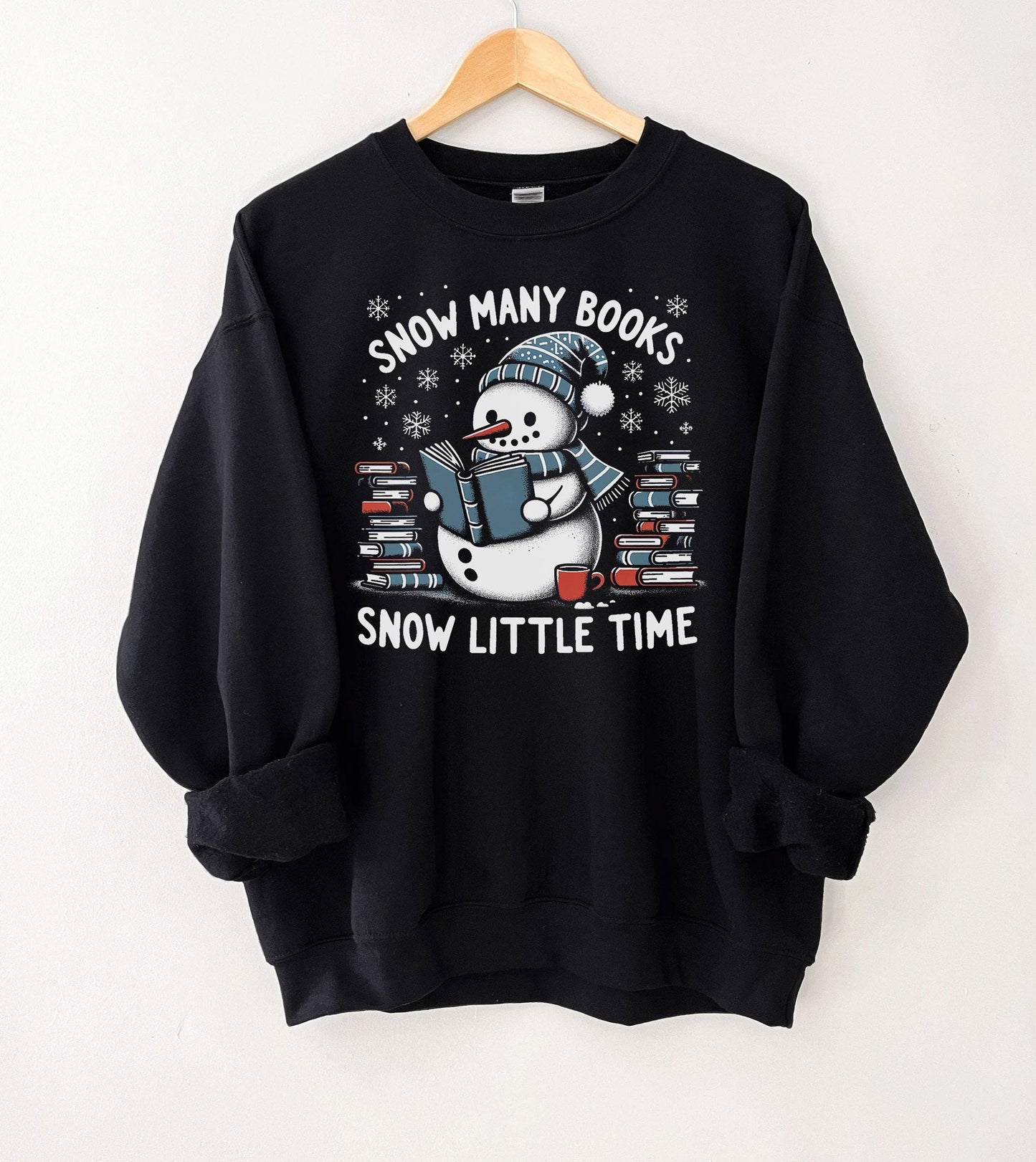 Reading Snowman So Many Books Funny Christmas T-Shirt