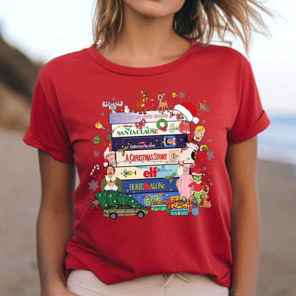 Christmas Movie Watching Shirt Holiday Spirit Xmas Crew Tee