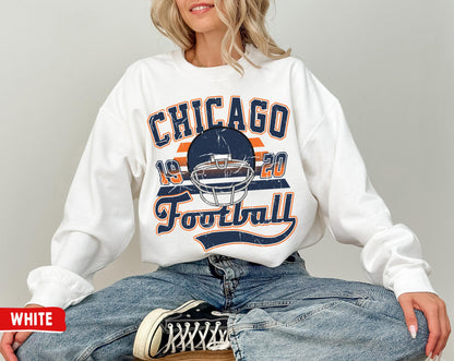 Chicago Football Crewneck Sweatshirt - Vintage Bears Game Day Shirt