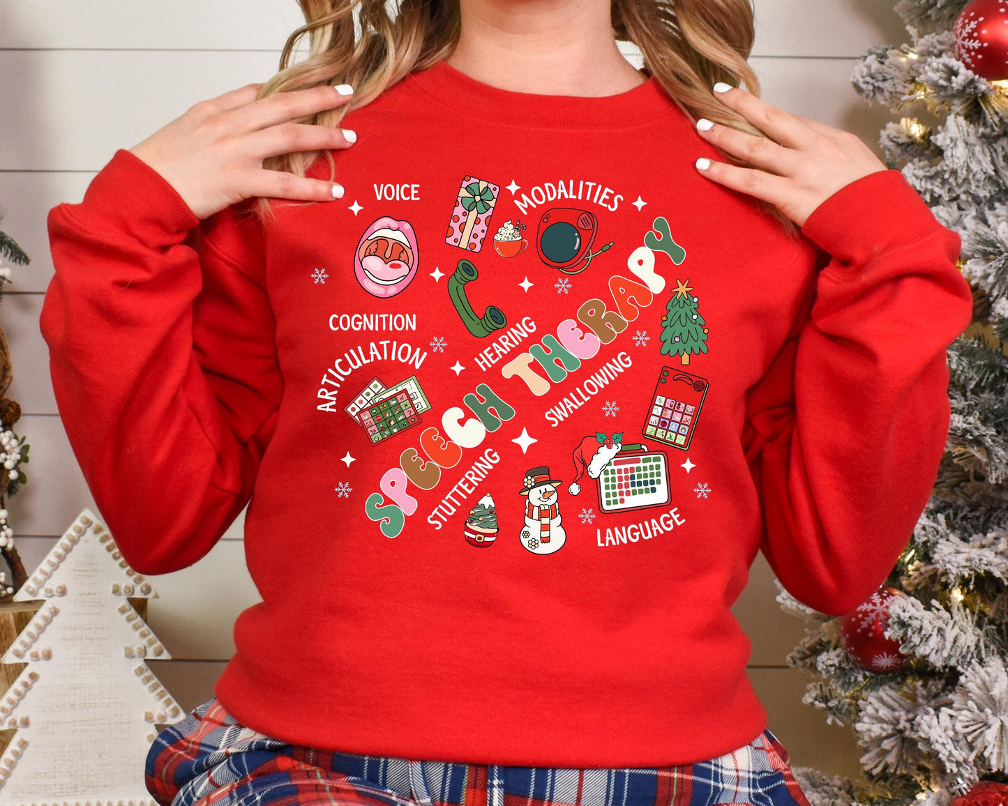 Slp Christmas Squad Speech Therapy Holiday Shirt