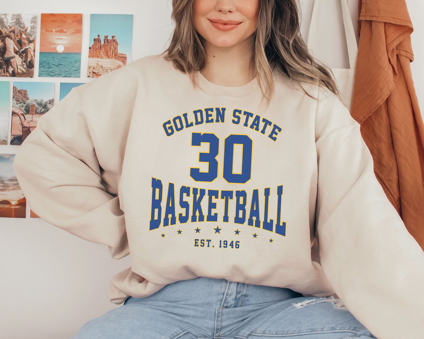 Customized Golden State Warriors Sweatshirt & Vintage Basketball T-Shirt