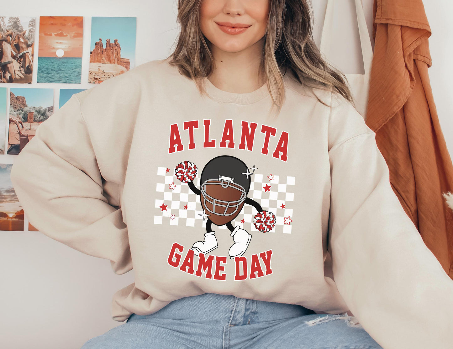 Atlanta Falcons Game Day Crewneck Sweatshirt - Football Fan T-Shirt