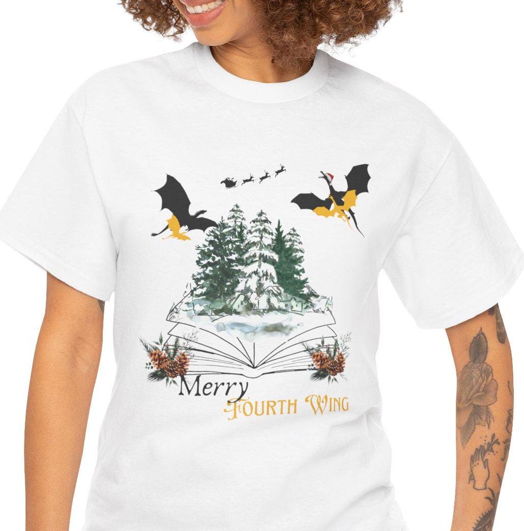 Fourth Wing Christmas Shirt For Dragon Lovers - Unisex Tee