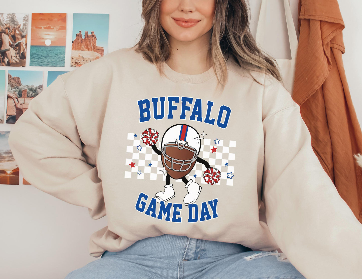 Buffalo Bill Football Game Day Crewneck Sweatshirt For Buffalo Fans