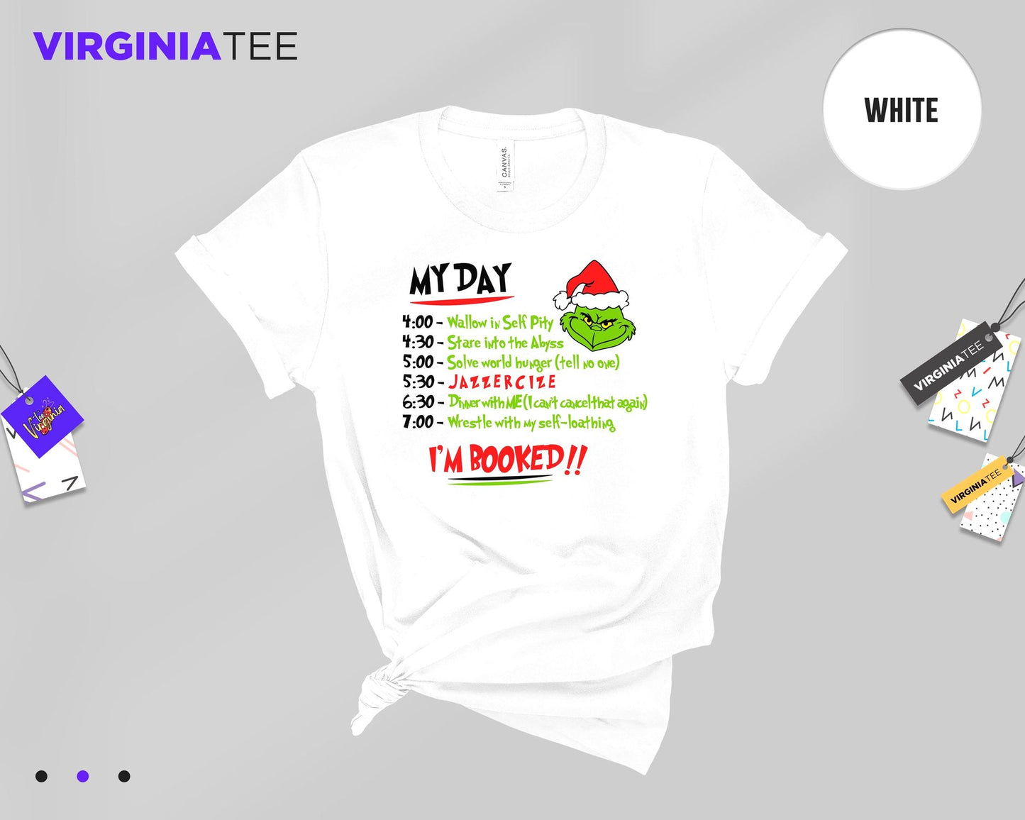 My Day I'M Booked Shirt - Grinchmas Christmas Graphic Tee