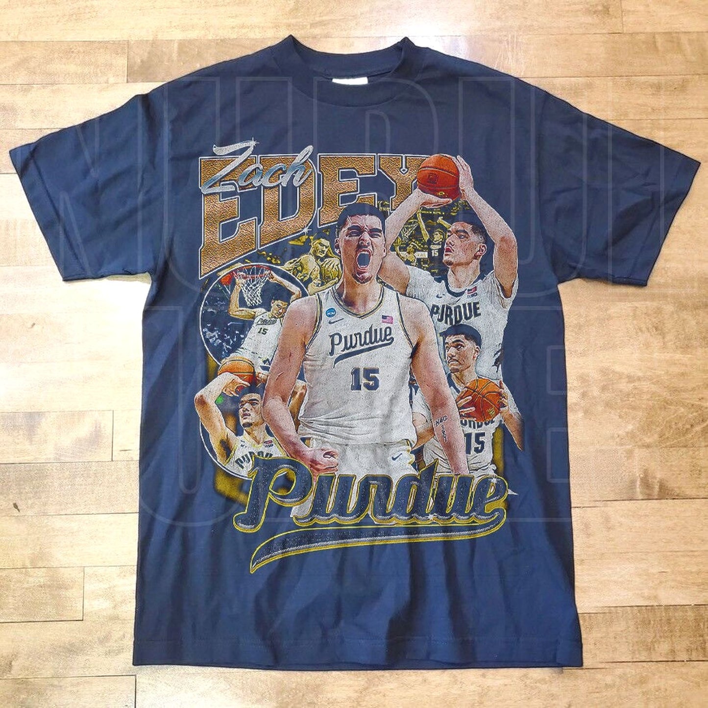 Zack Edey Vintage 90S Purdue Basketball Bootleg Shirt