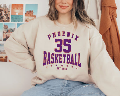 Customized Phoenix Suns Crewneck Sweatshirt, Vintage Basketball Fan Shirt