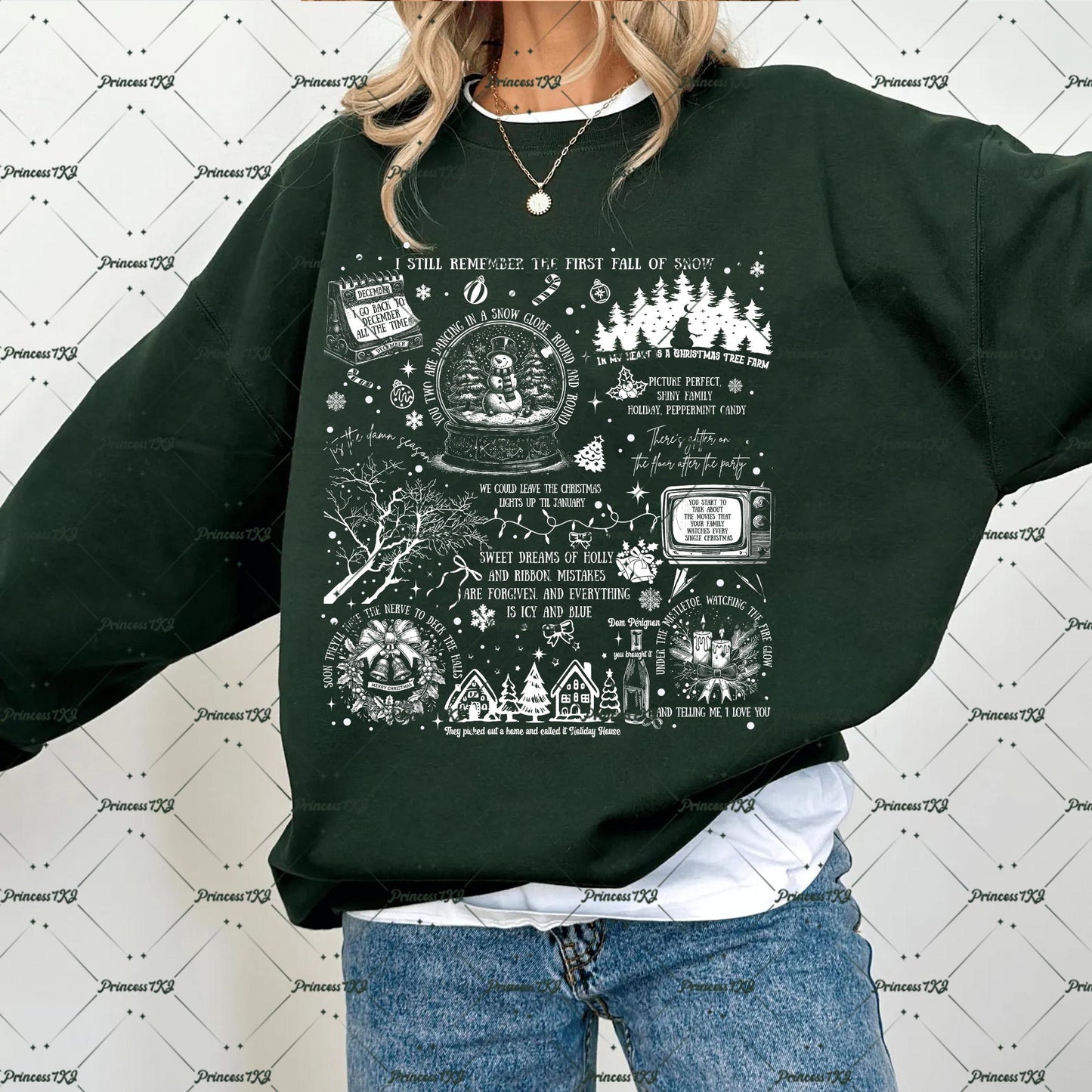 Merry Swiftmas Christmas Song Lyrics Cozy Swiftie Sweatshirt