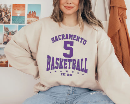 Customized Sacramento Kings Crewneck Sweatshirt - Vintage Basketball Fan