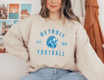 Detroit Lions Football Crewneck Sweatshirt - Perfect Gift For Fans