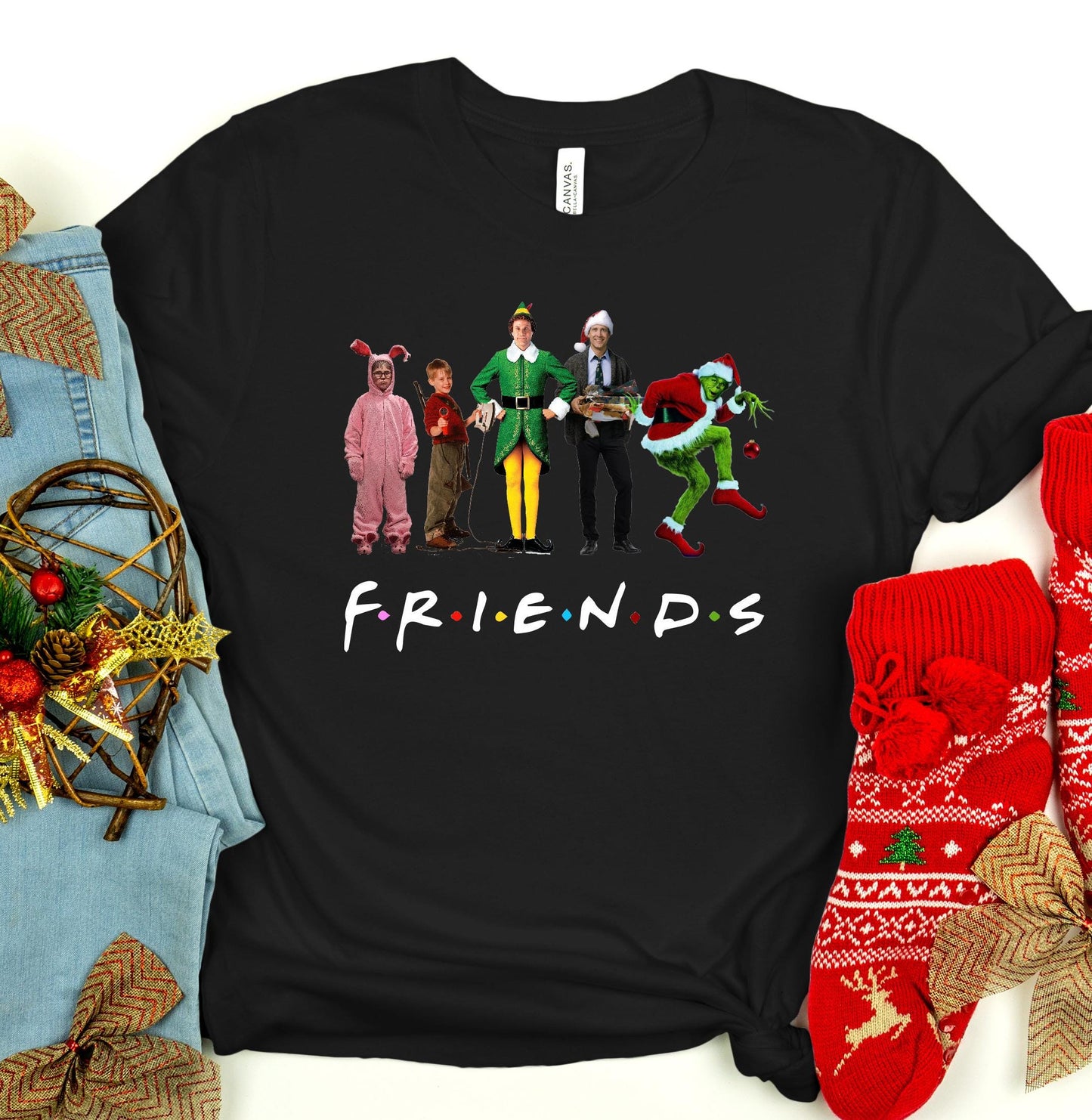 Christmas Friends Movie Watching Shirt For Kids & Family