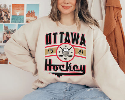 Vintage Ottawa Senators Sweatshirt, Retro Hockey Fan T-Shirt 1991