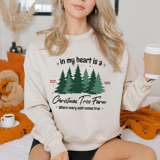 Christmas Tree Farm Sweatshirt - Cozy Holiday Crewneck Gift