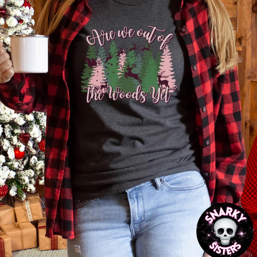 Out Of The Woods Switmas Holiday Santa Forest T-Shirt