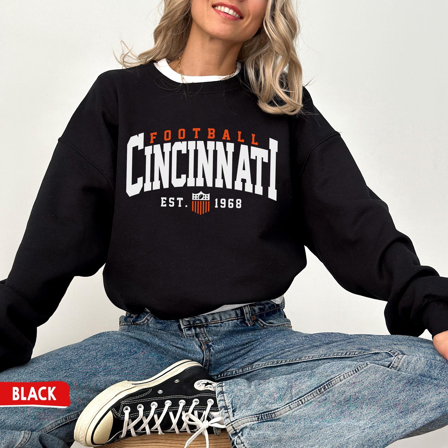 Cincinnati Bengals Football Crewneck Sweatshirt - Game Day & Sunday Fan Gear