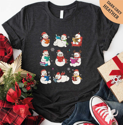 Snowman Reading Book Sweatshirt - Book Lover Gift