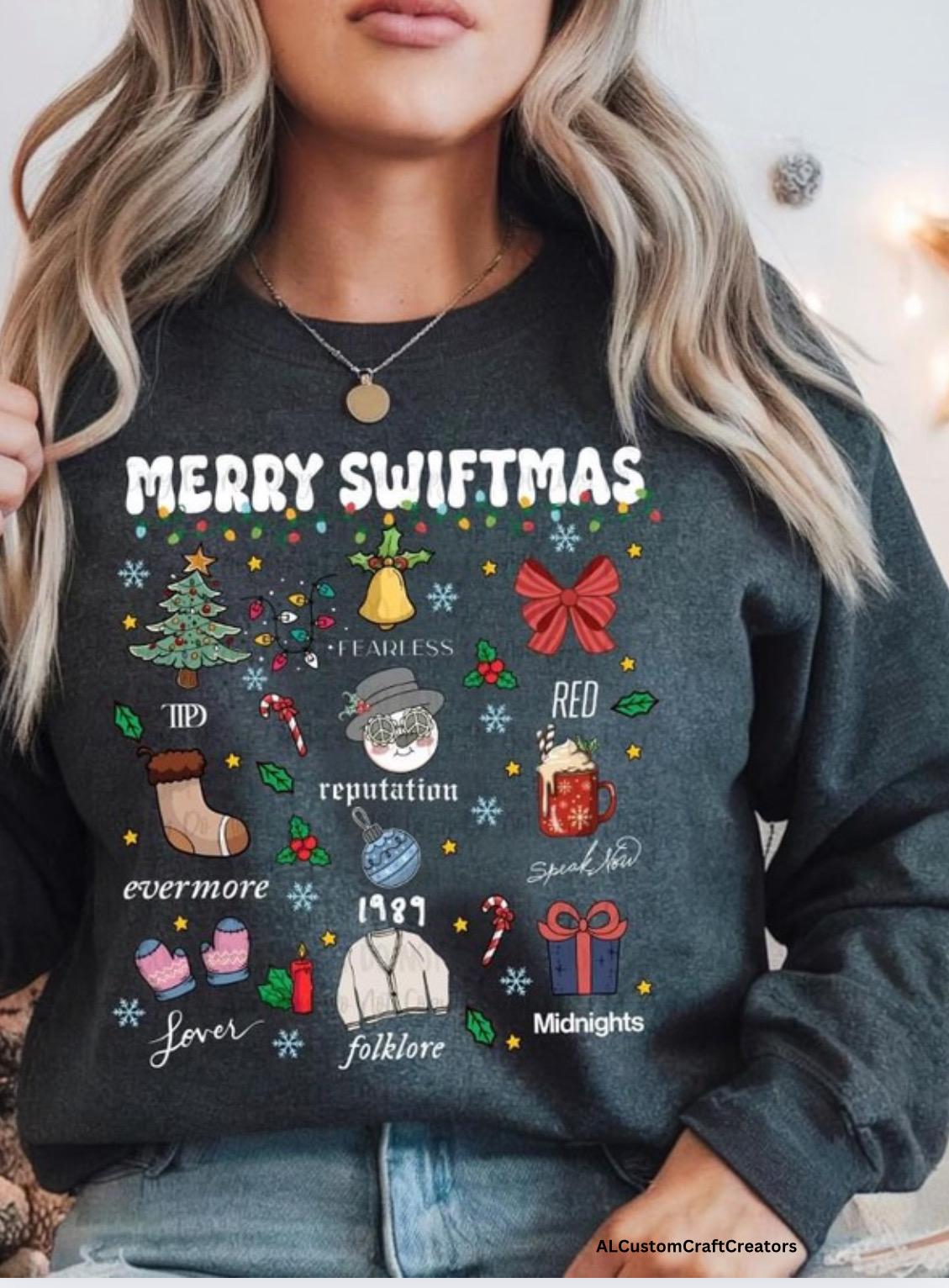 Merry Swiftmas T-Shirt - Funny Christmas Tee For Fans