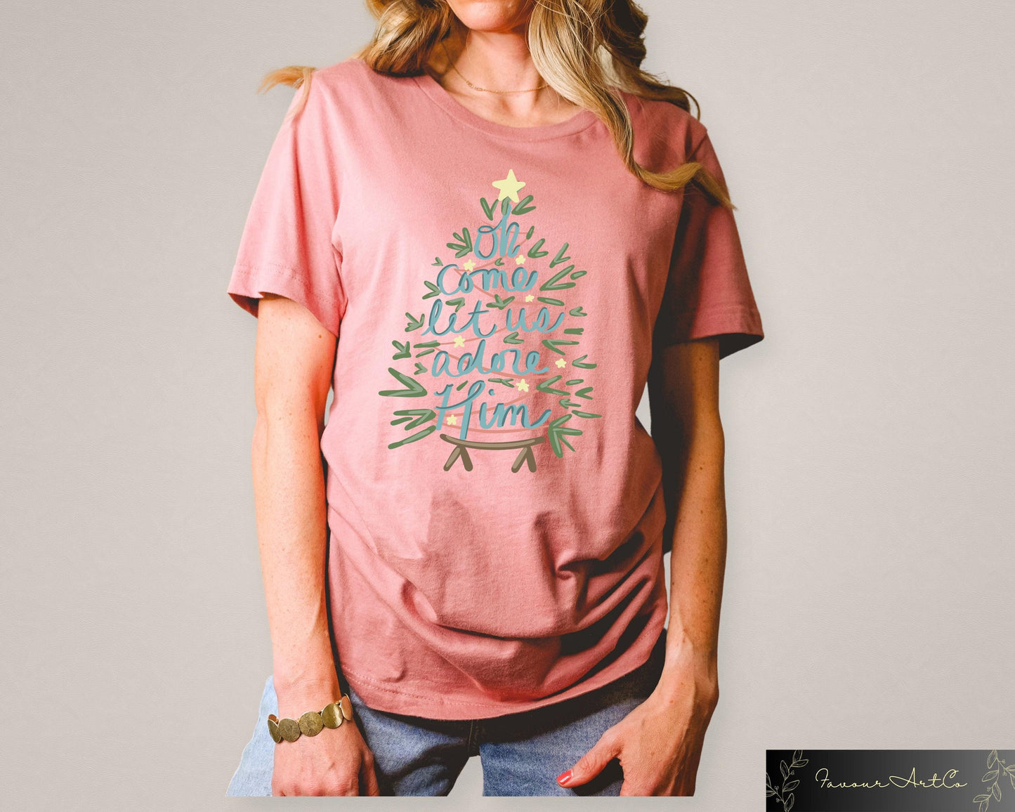 Oh Come Let Us Adore Him Christmas Sweatshirt - Nativity