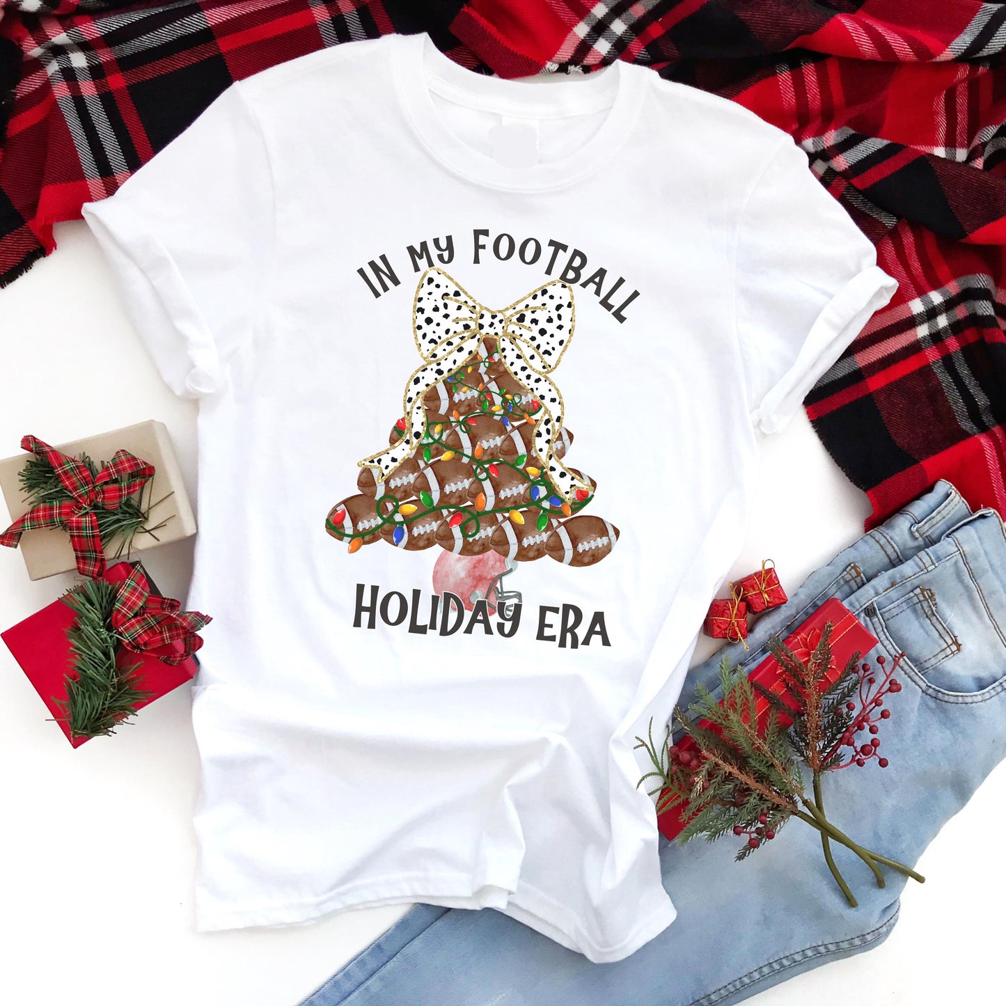 Football Christmas Tree Shirt - Holiday Sports T-Shirt