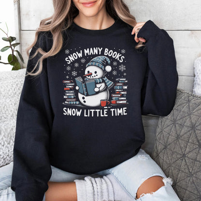 Reading Snowman So Many Books Funny Christmas T-Shirt