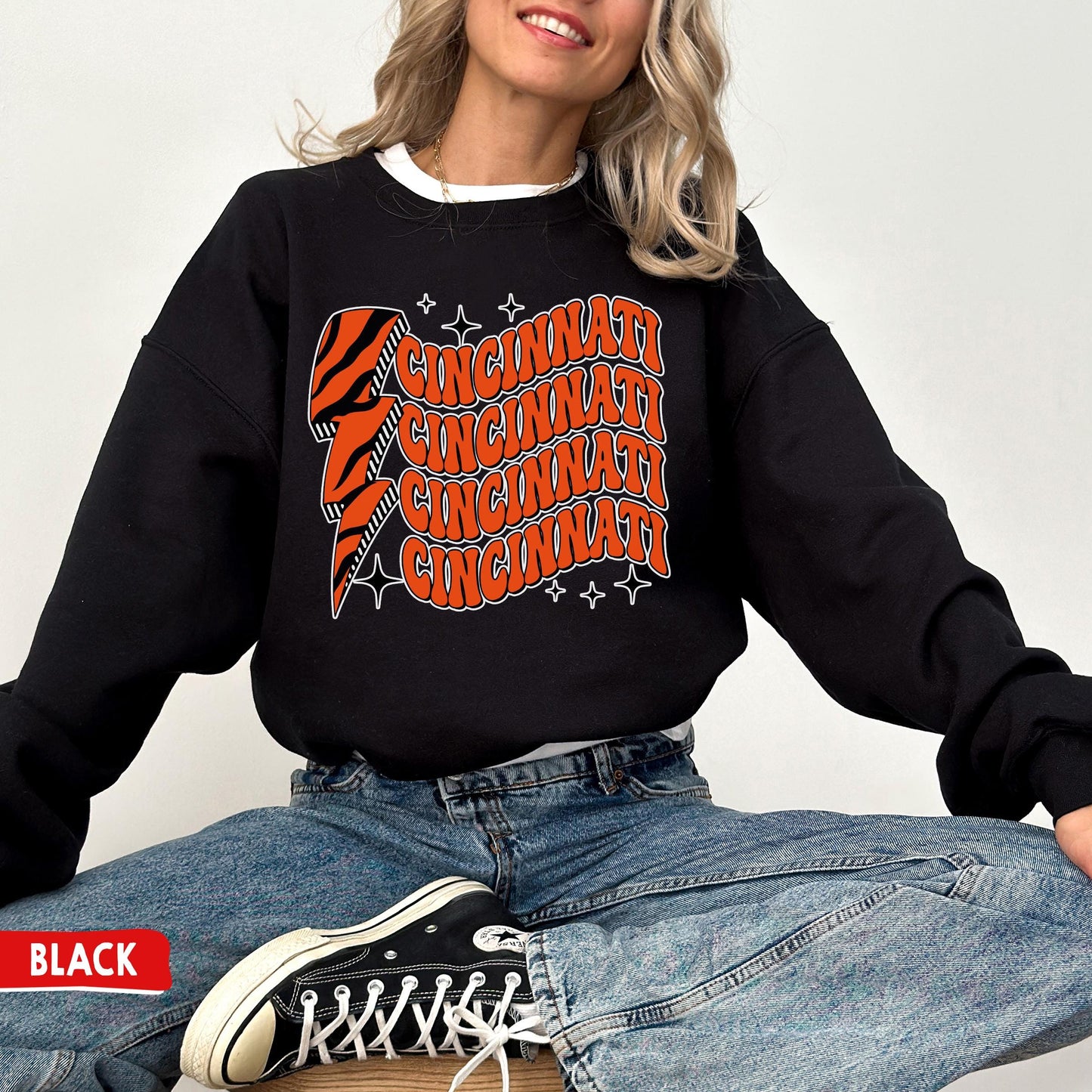 Cincinnati Football Crewneck Sweatshirt T-Shirt Bengal Sunday Apparel