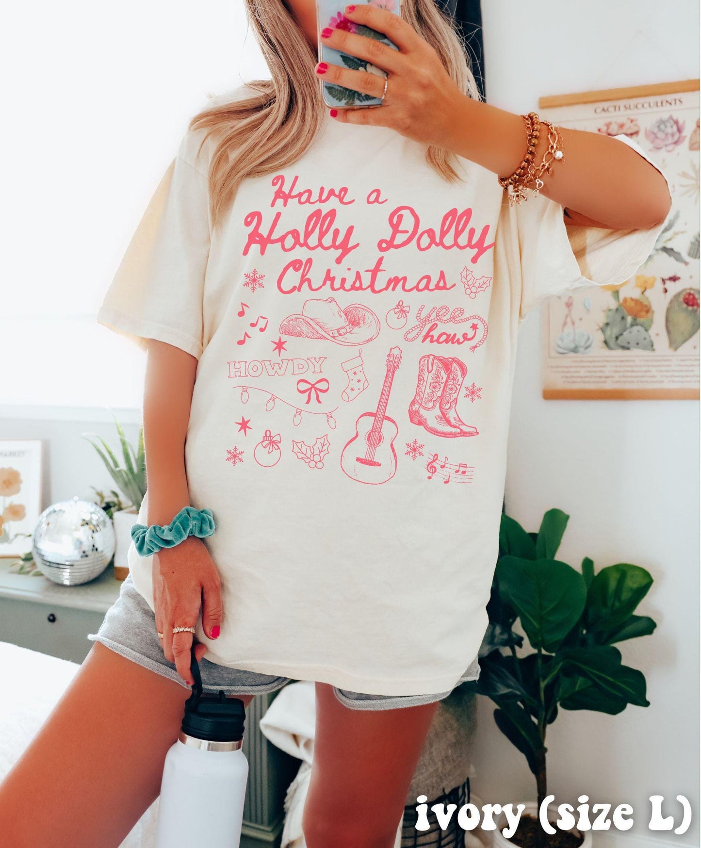 Comfort Colors Holly Dolly Christmas Shirt - Country Retro