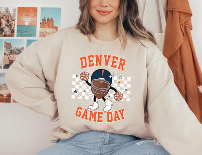 Denver Broncos Football Game Day Crewneck Sweatshirt T-Shirt For Fans