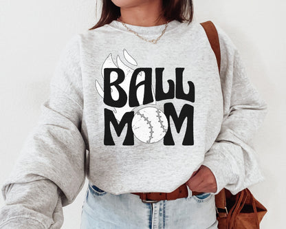 Baseball Mom Life Crewneck Sweatshirt - Game Day Gift For Mom