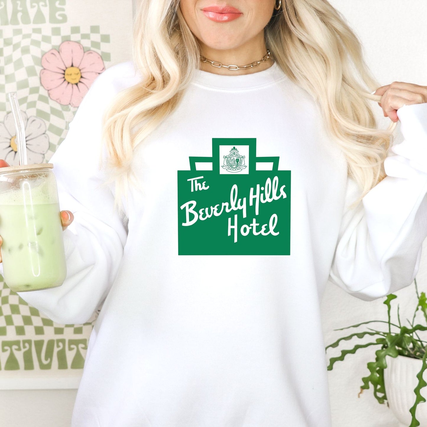 Beverly Hills Hotel Crewneck Sweatshirt, Cute Gift For Her