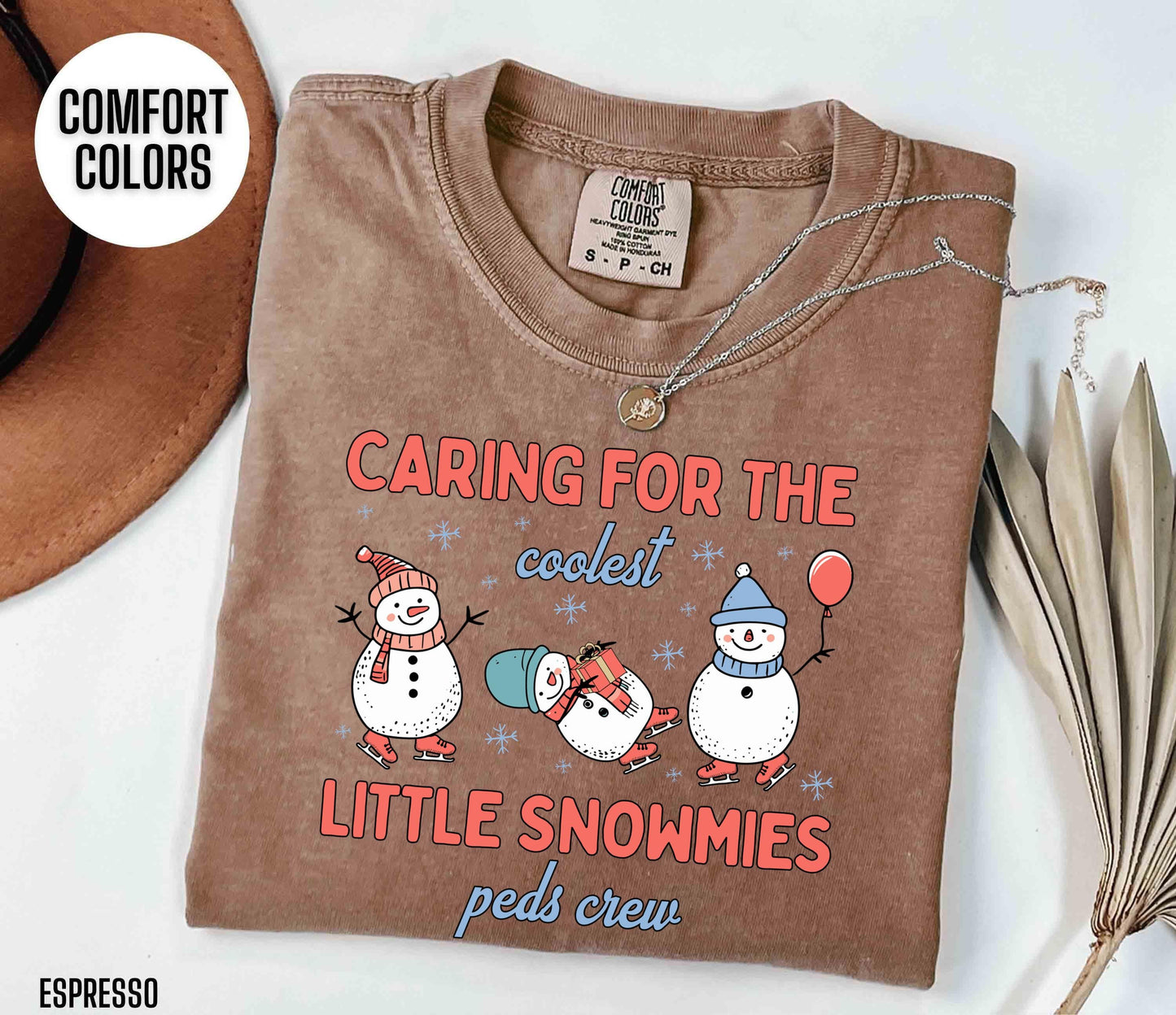 Pediatric Nurse Christmas Shirt - Peds Team Snowman Tee