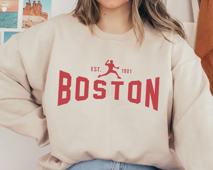 Boston Red Sox Crewneck Sweatshirt T-Shirt Vintage Retro Womens Shirt