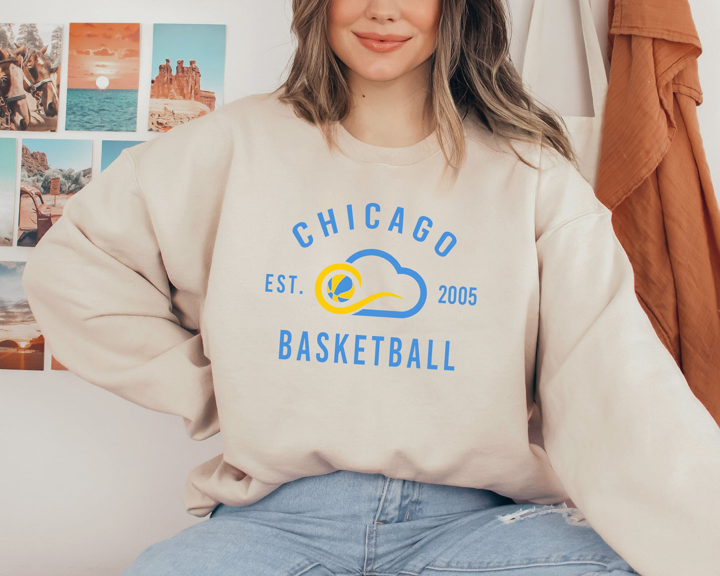 Chicago Sk Crewneck Sweatshirt Women'S Basketball Fan T-Shirt