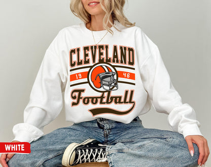 Cleveland Football Crewneck Sweatshirt, Vintage Browns Sweatshirt, Fan Gift