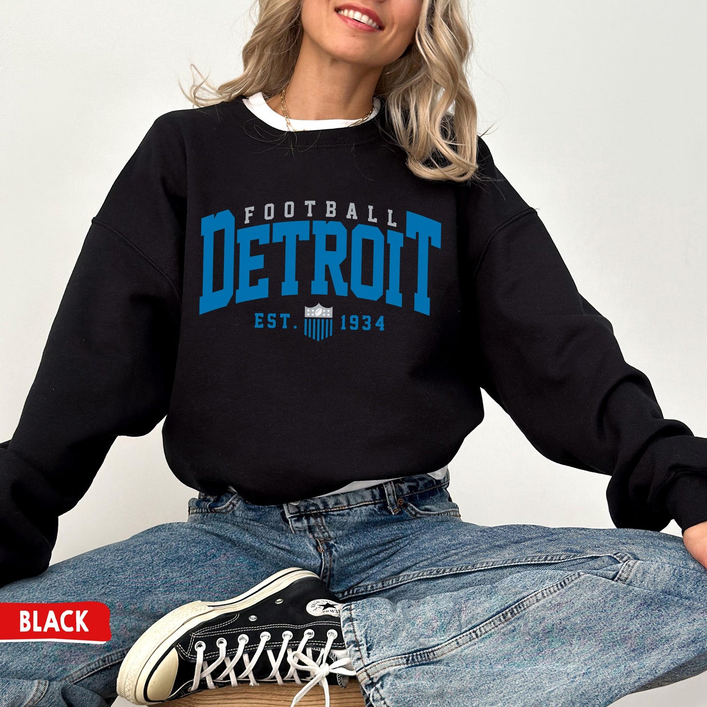 Detroit Football Crewneck Sweatshirt - Lions Game Day Sunday Gift