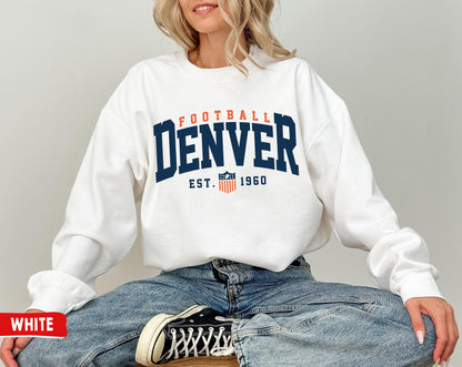 Denver Football Crewneck Sweatshirt - Broncos Game Day Shirt & Gifts