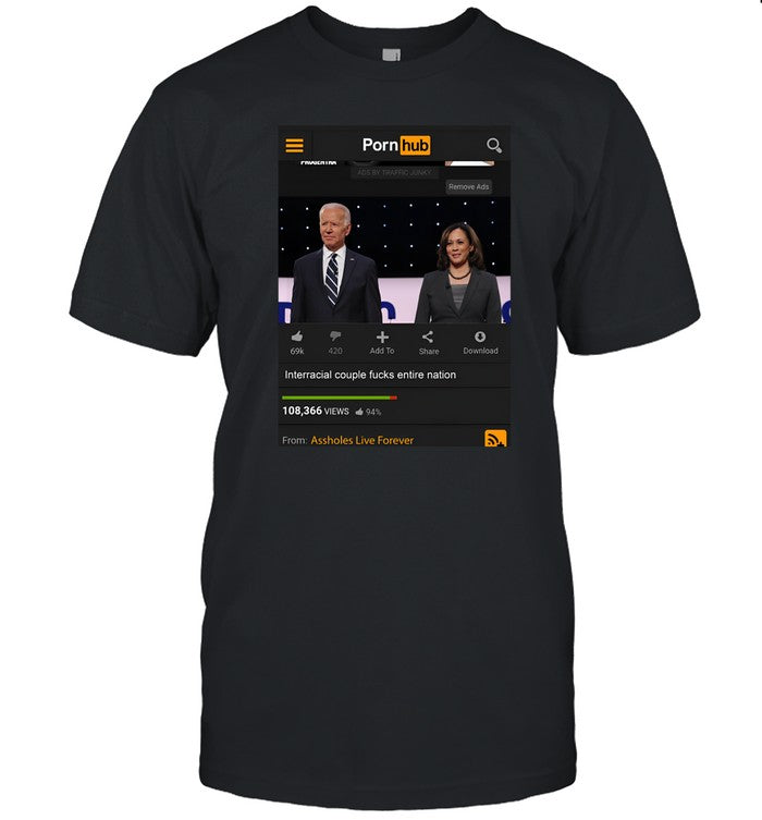 Biden Harris Interracial Couple Fucks Nation Shirt