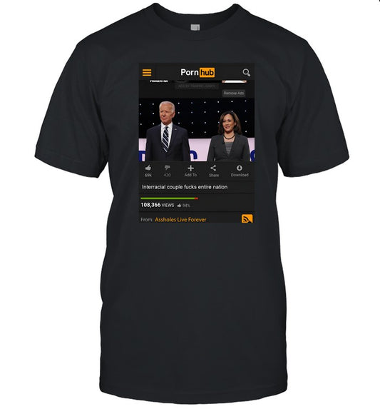 Biden Harris Interracial Couple Fucks Nation Shirt