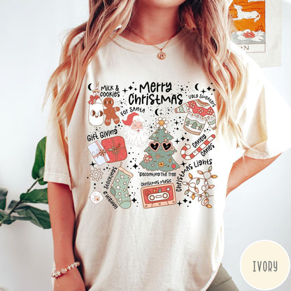 Retro Merry Christmas Women'S Vintage Holiday Tee Cute Gift