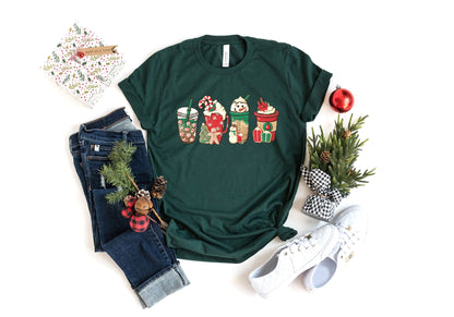 Christmas Coffee Lover Sweatshirt - Winter Snowman Latte