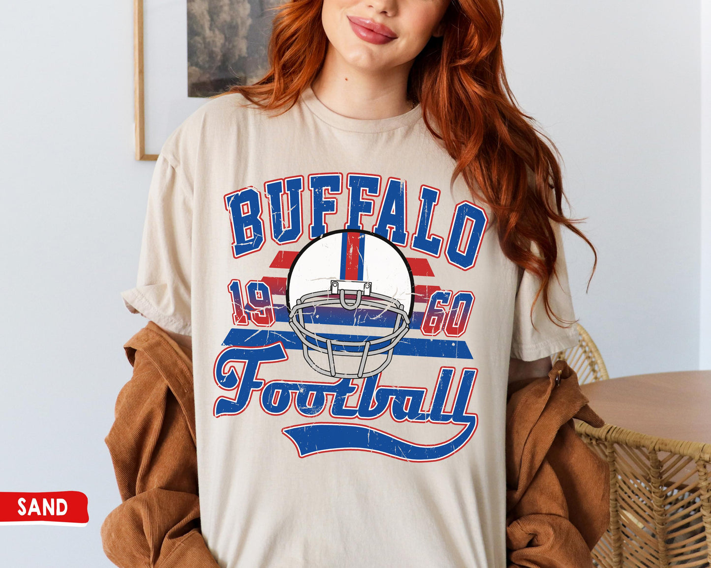 Buffalo Bill Football Crewneck Sweatshirt - Vintage Retro Bills Gifts