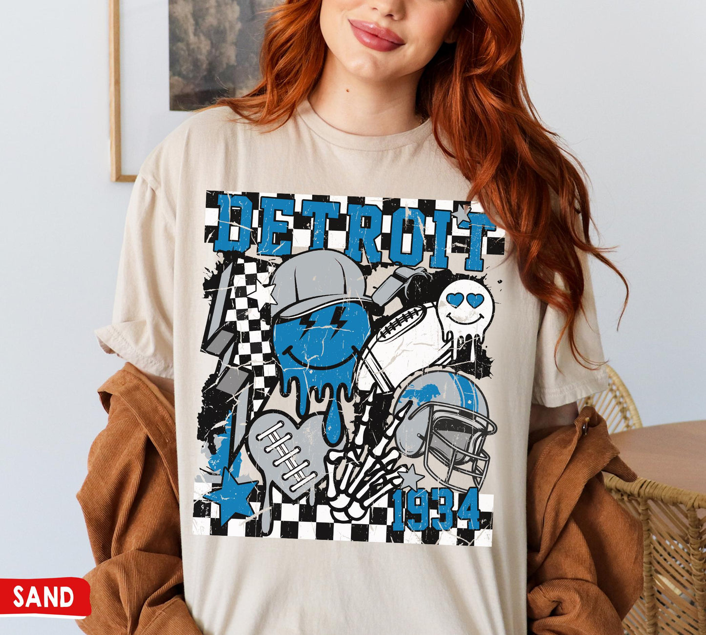 Detroit Football Crewneck Sweatshirt, Retro Lions T-Shirt For Fans