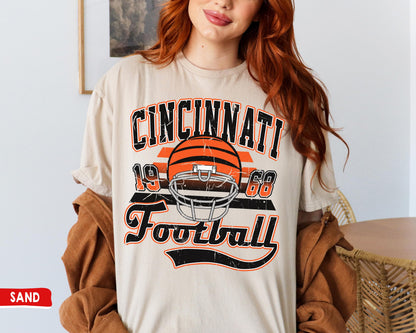 Cincinnati Football Crewneck Sweatshirt, Vintage Bengal Tee, Game Day Gift