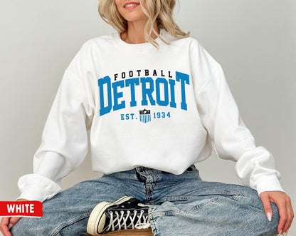 Detroit Football Crewneck Sweatshirt - Lions Game Day Sunday Gift