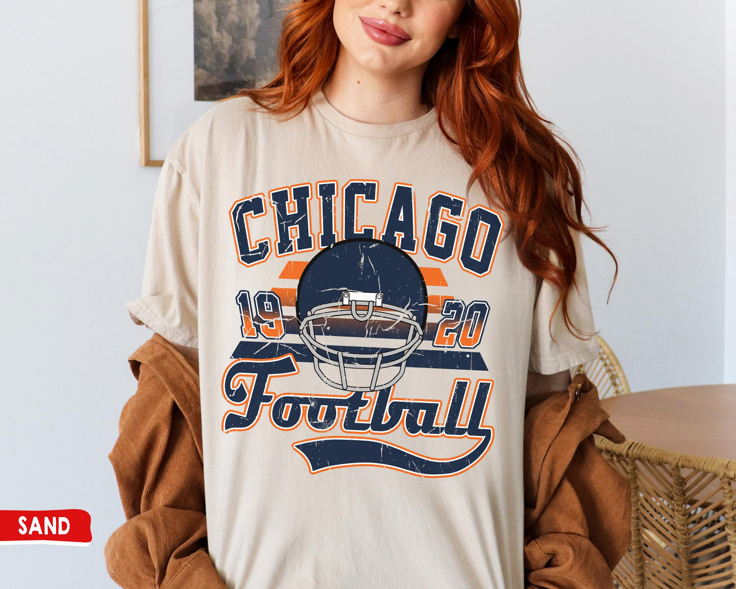 Chicago Football Crewneck Sweatshirt - Vintage Bears Game Day Shirt