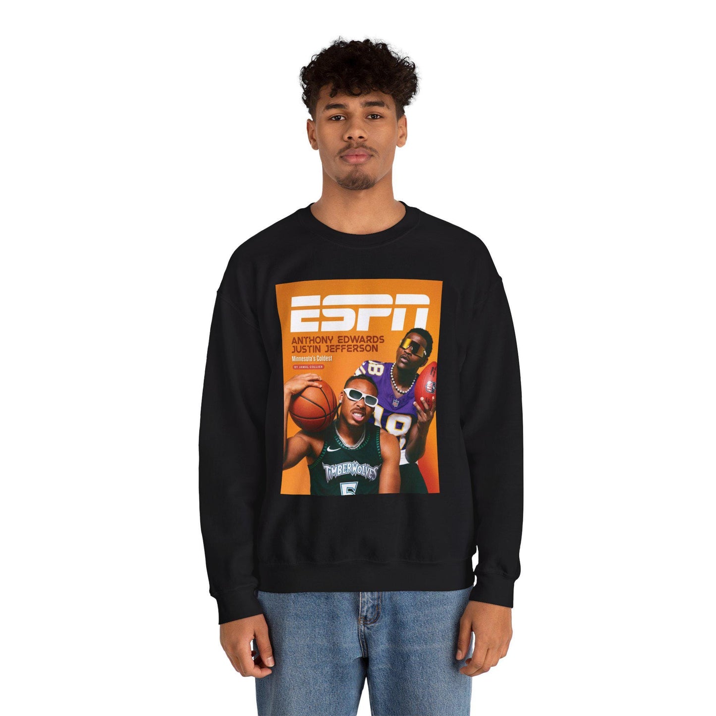 Anthony Edwards Justin Jefferson Minnesota Timberwolves Vikings ESPN Sweatshirt