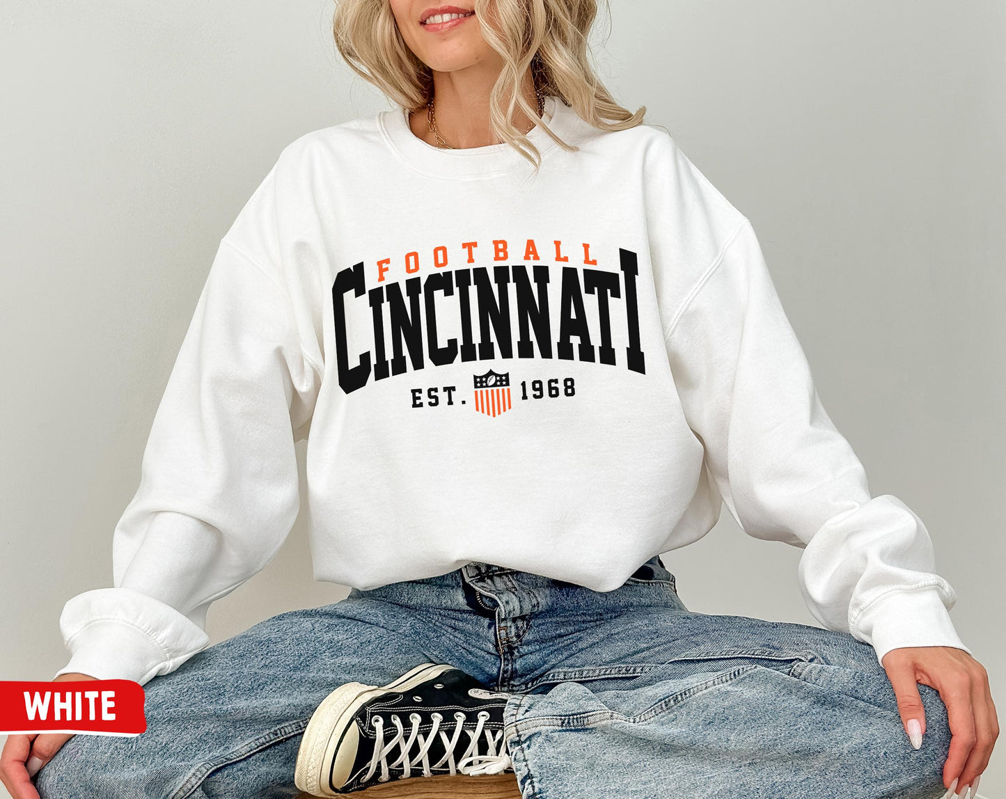 Cincinnati Bengals Football Crewneck Sweatshirt - Game Day & Sunday Fan Gear