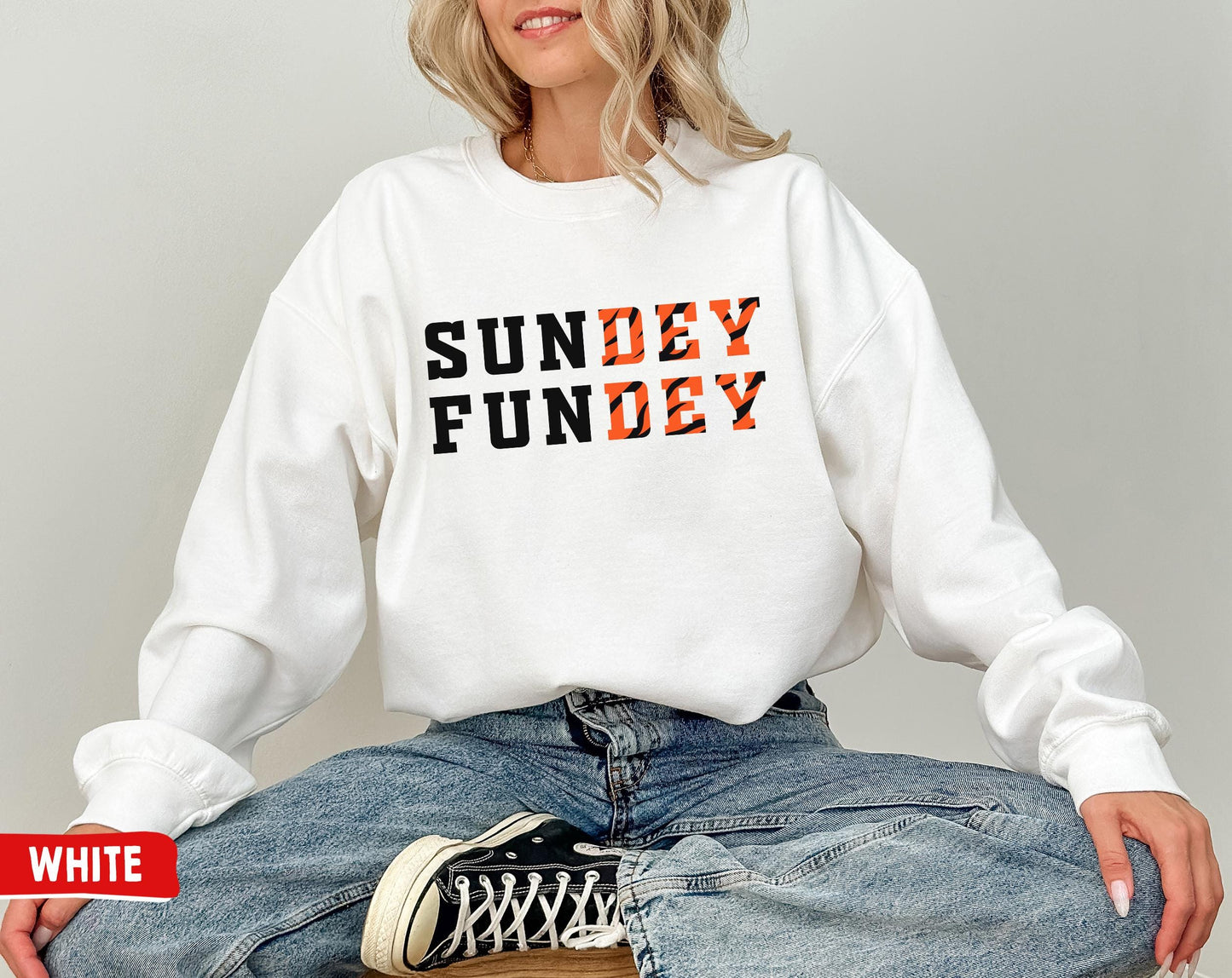 Cincinnati Football Crewneck Sweatshirt - Sunday Football Bengal Tee