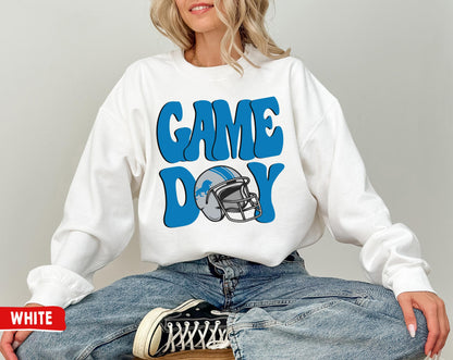 Detroit Lions Football Game Day Crewneck Sweatshirt, Sunday Football Gift