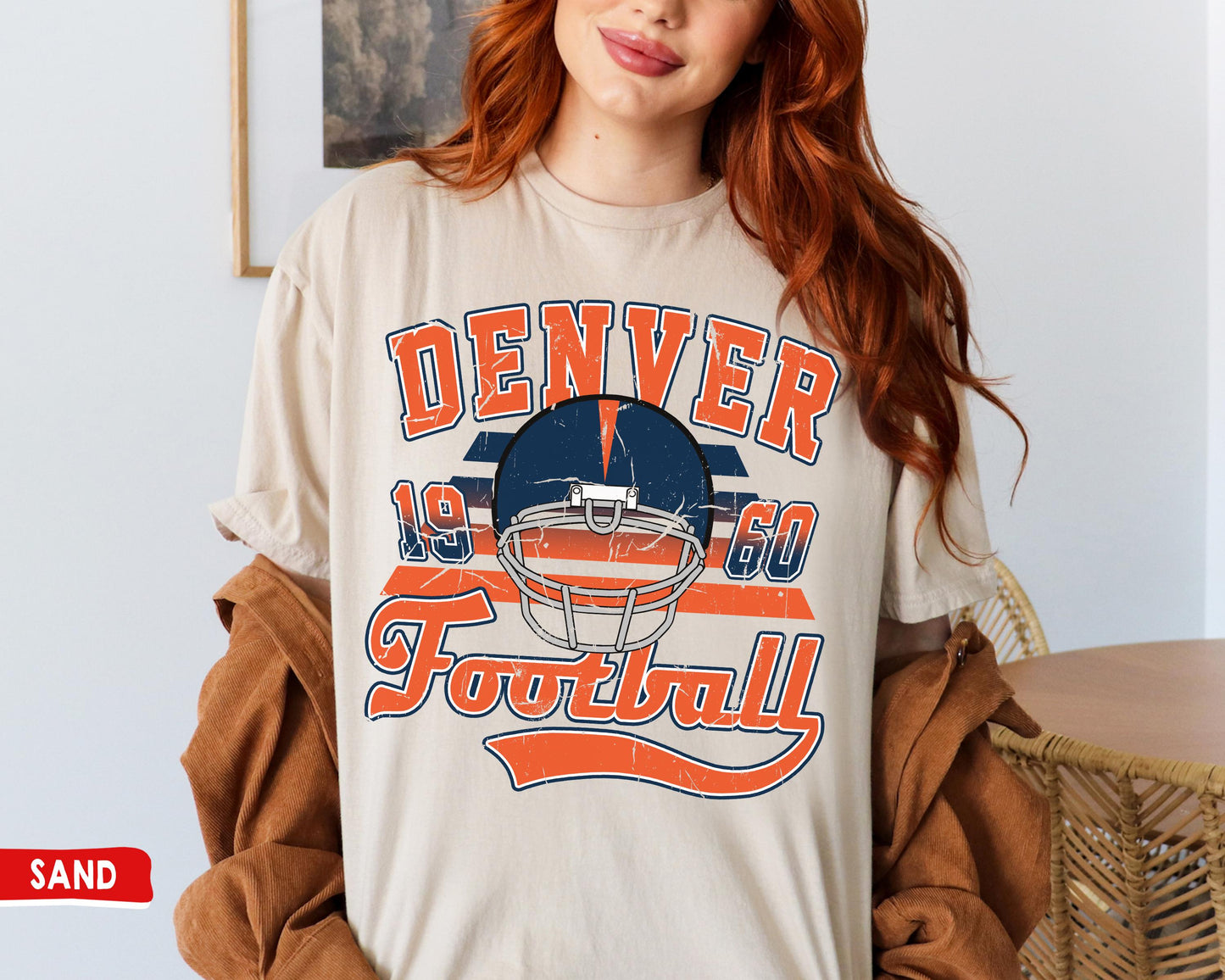 Denver Football Crewneck Sweatshirt - Vintage Broncos Game Day Shirt